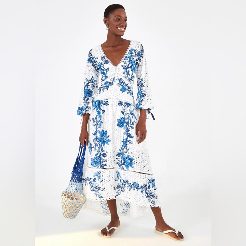 white long beach dresses for women Orange Fresh Macaws Midi Dress  FARM Rio